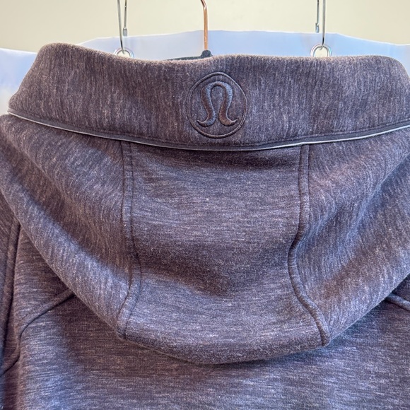 Lululemon Heathered Espresso Plush Scuba Zip-Up Hoodie size 12 - Picture 6 of 11